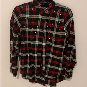 Zara flannel with pearls